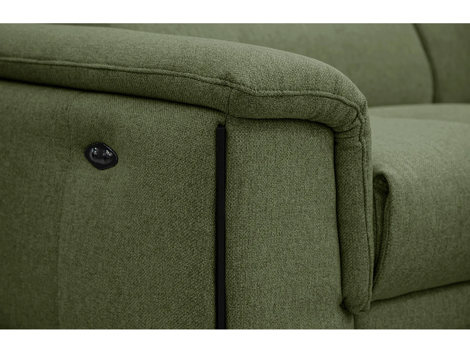 MATERA Sofa 3-Sitzer mit 2 Relaxfunktionen und verstellbare Kopfstützen, olive