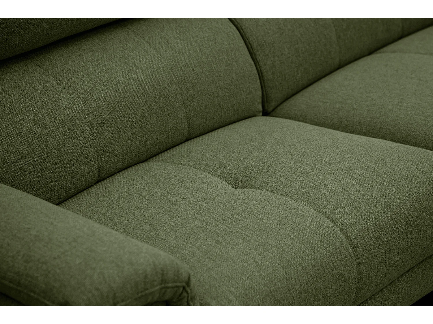 MATERA Sofa 3-Sitzer mit 2 Relaxfunktionen und verstellbare Kopfstützen, olive