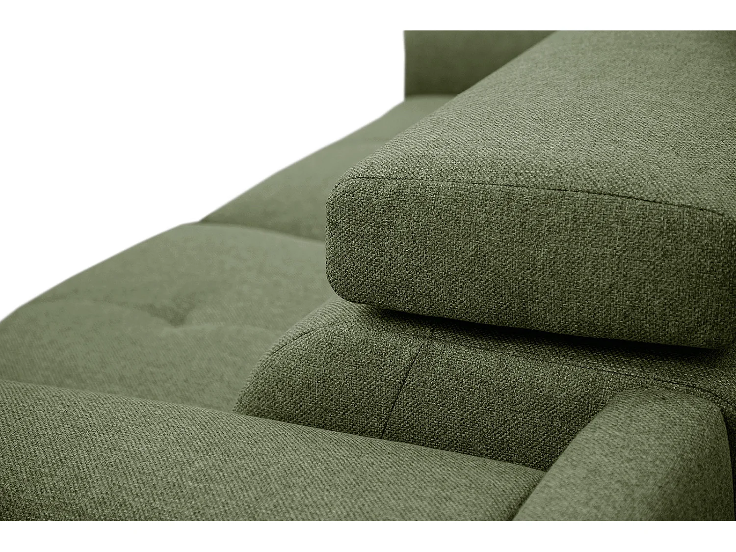 MATERA Sofa 3-Sitzer mit 2 Relaxfunktionen und verstellbare Kopfstützen, olive