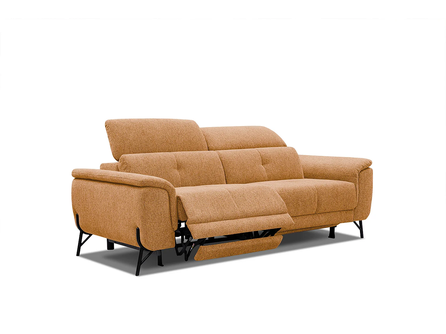AVENA Sofa 3-Sitzer mit 2 Relaxfunktionen und verstellbare Kopfstützen, orange