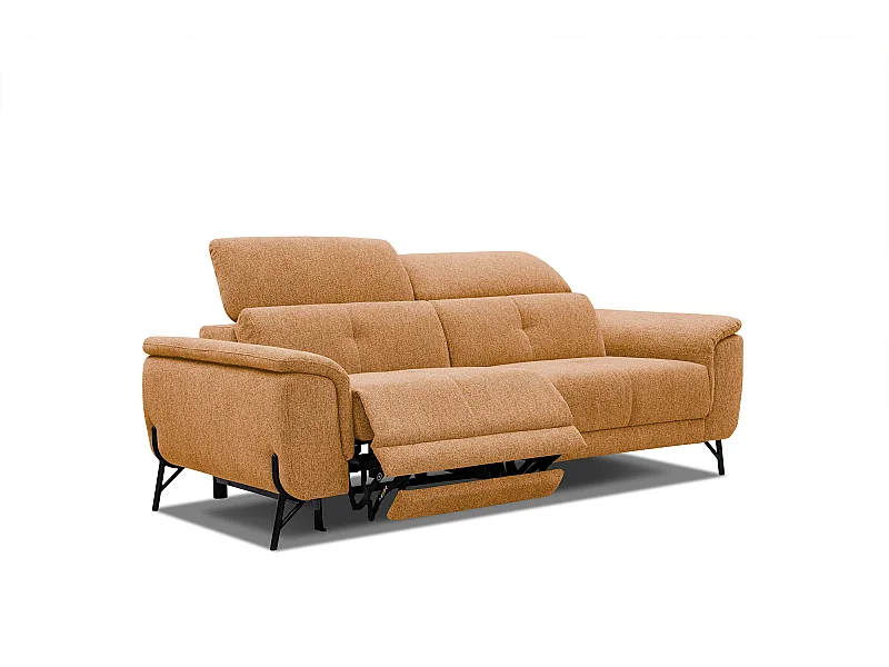 AVENA Sofa 3-Sitzer mit 1 Relaxfunktion und verstellbare Kopfstützen, orange