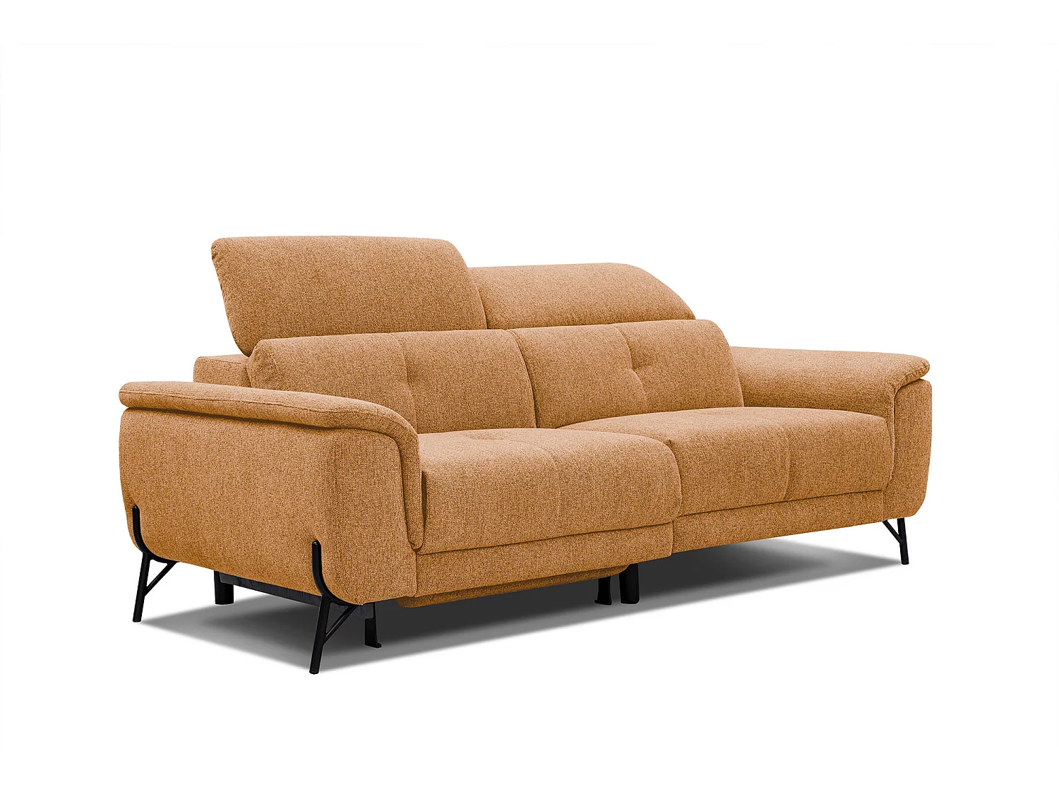 AVENA Sofa 3-Sitzer mit 1 Relaxfunktion und verstellbare Kopfstützen, orange