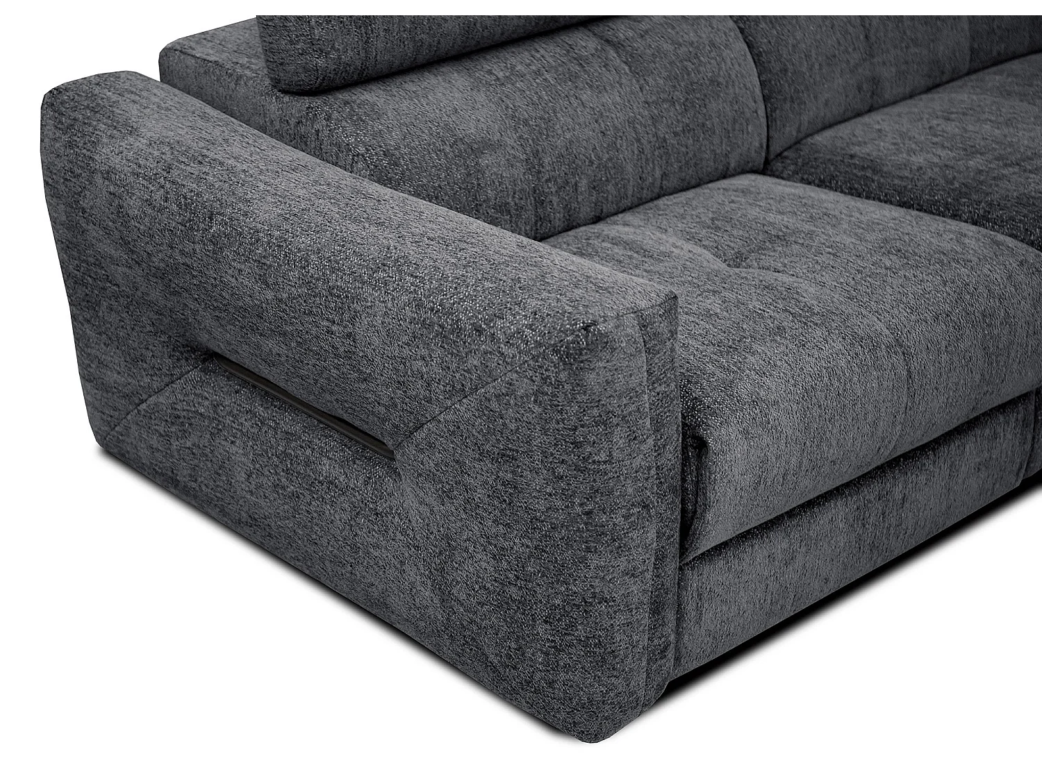 CALVERA Sofa 3-Sitzer mit 2 Relaxfunktionen und verstellbare Kopfstützen, graphit