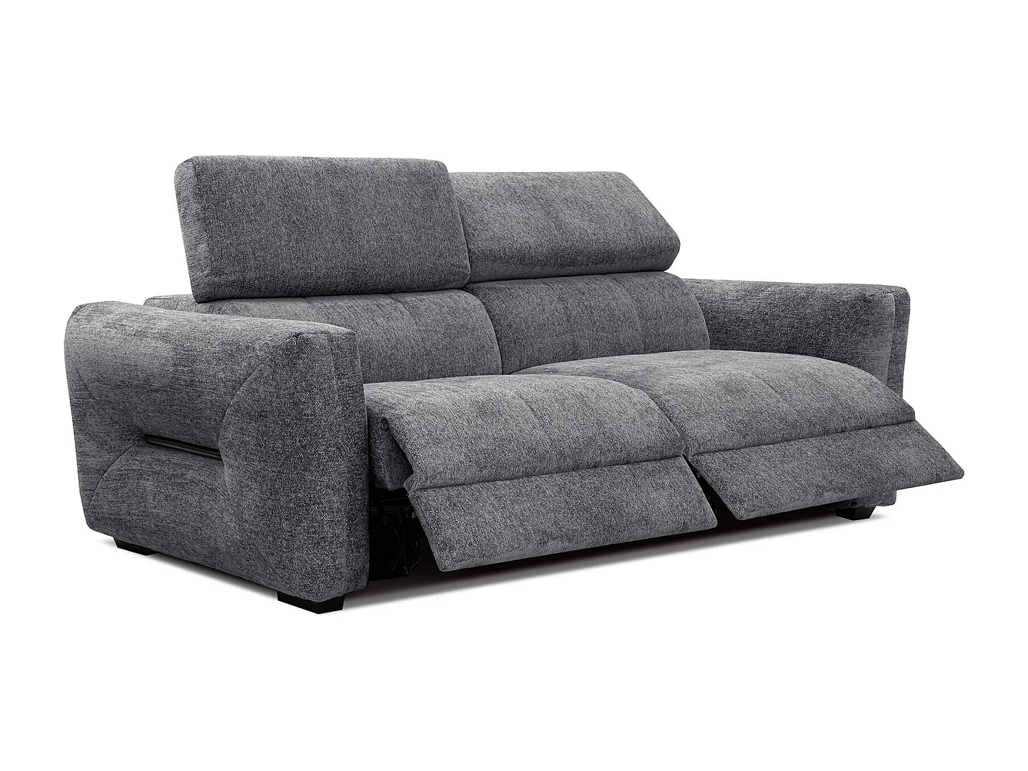 CALVERA Sofa 3-Sitzer mit 2 Relaxfunktionen und verstellbare Kopfstützen, graphit