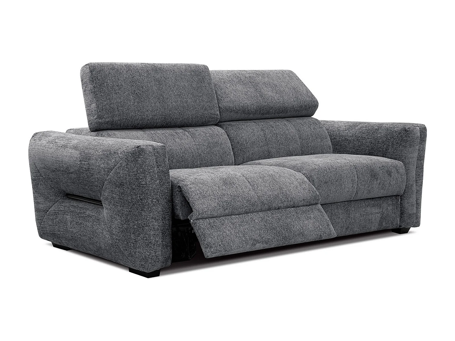 CALVERA Sofa 3-Sitzer mit 2 Relaxfunktionen und verstellbare Kopfstützen, graphit
