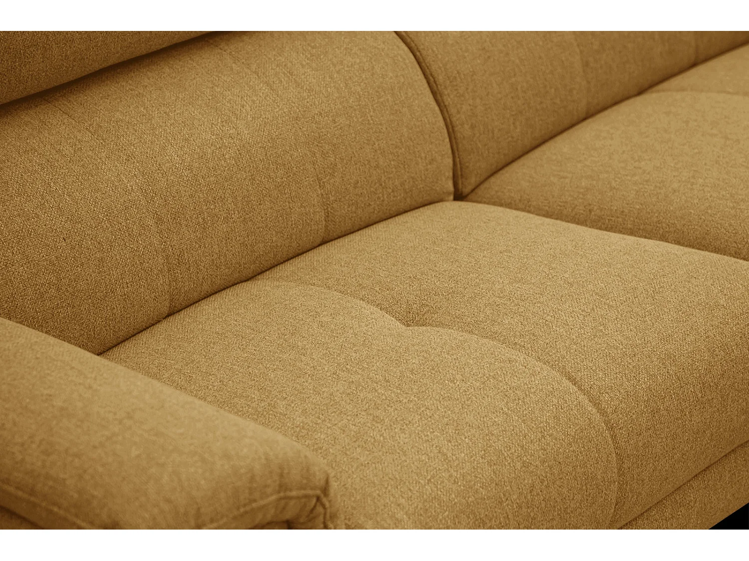 MATERA Sofa 3-Sitzer mit 2 Relaxfunktionen und verstellbare Kopfstützen, senfgelb