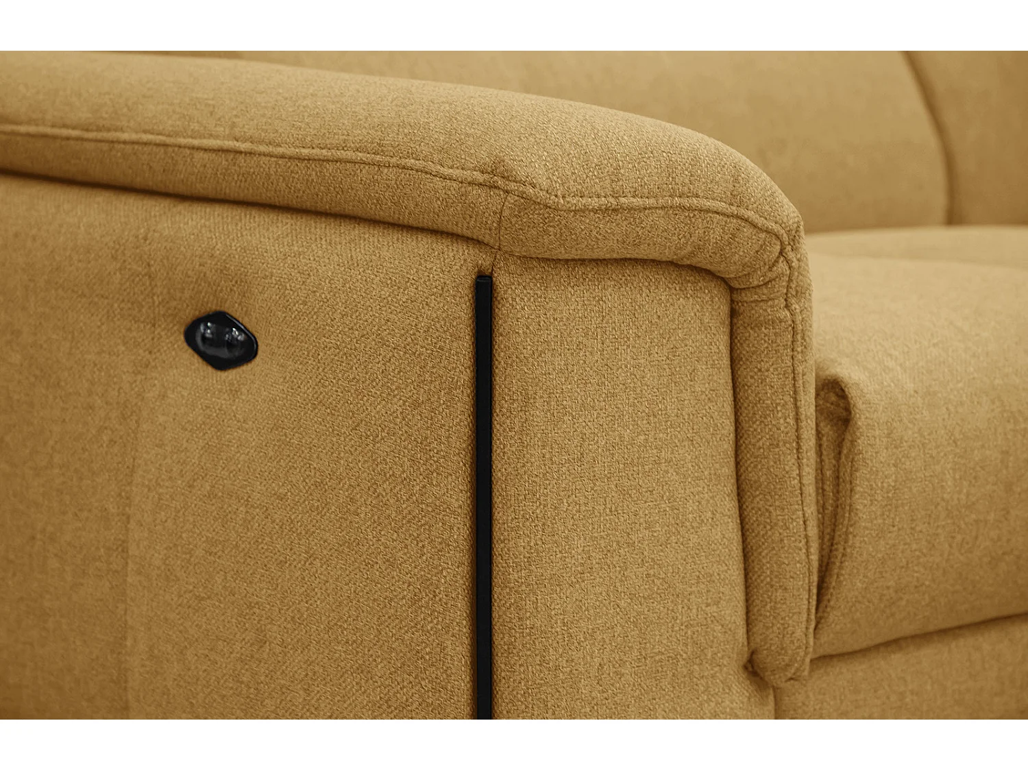 MATERA Sofa 3-Sitzer mit 2 Relaxfunktionen und verstellbare Kopfstützen, senfgelb
