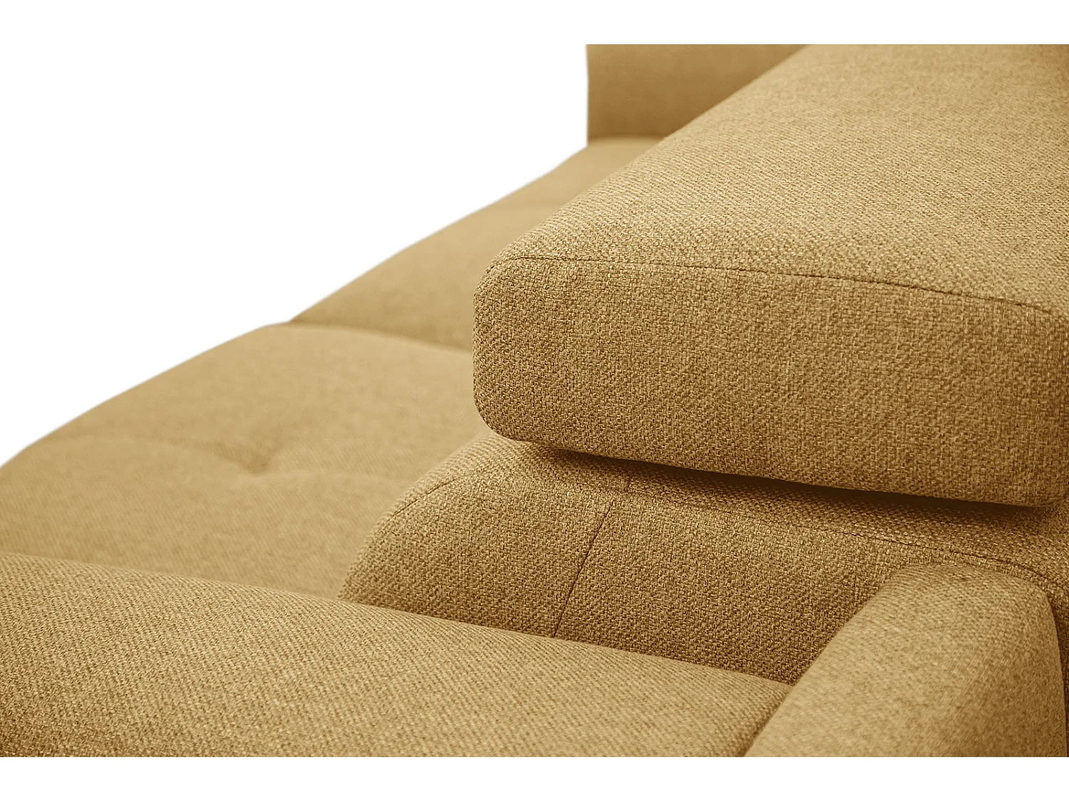 MATERA Sofa 3-Sitzer mit 2 Relaxfunktionen und verstellbare Kopfstützen, senfgelb