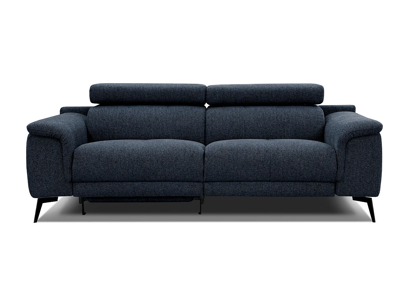 FIERO Sofa 3-Sitzer mit 1 Relaxfunktion und verstellbare Kopfstützen, marineblau