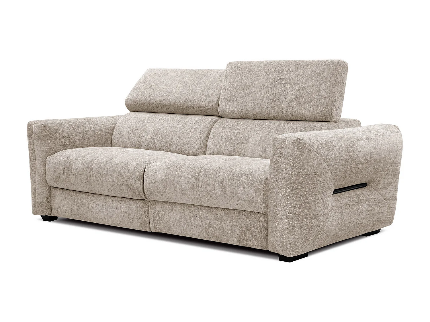 CALVERA Sofa 3-Sitzer mit 1 Relaxfunktion und verstellbare Kopfstützen, ecru
