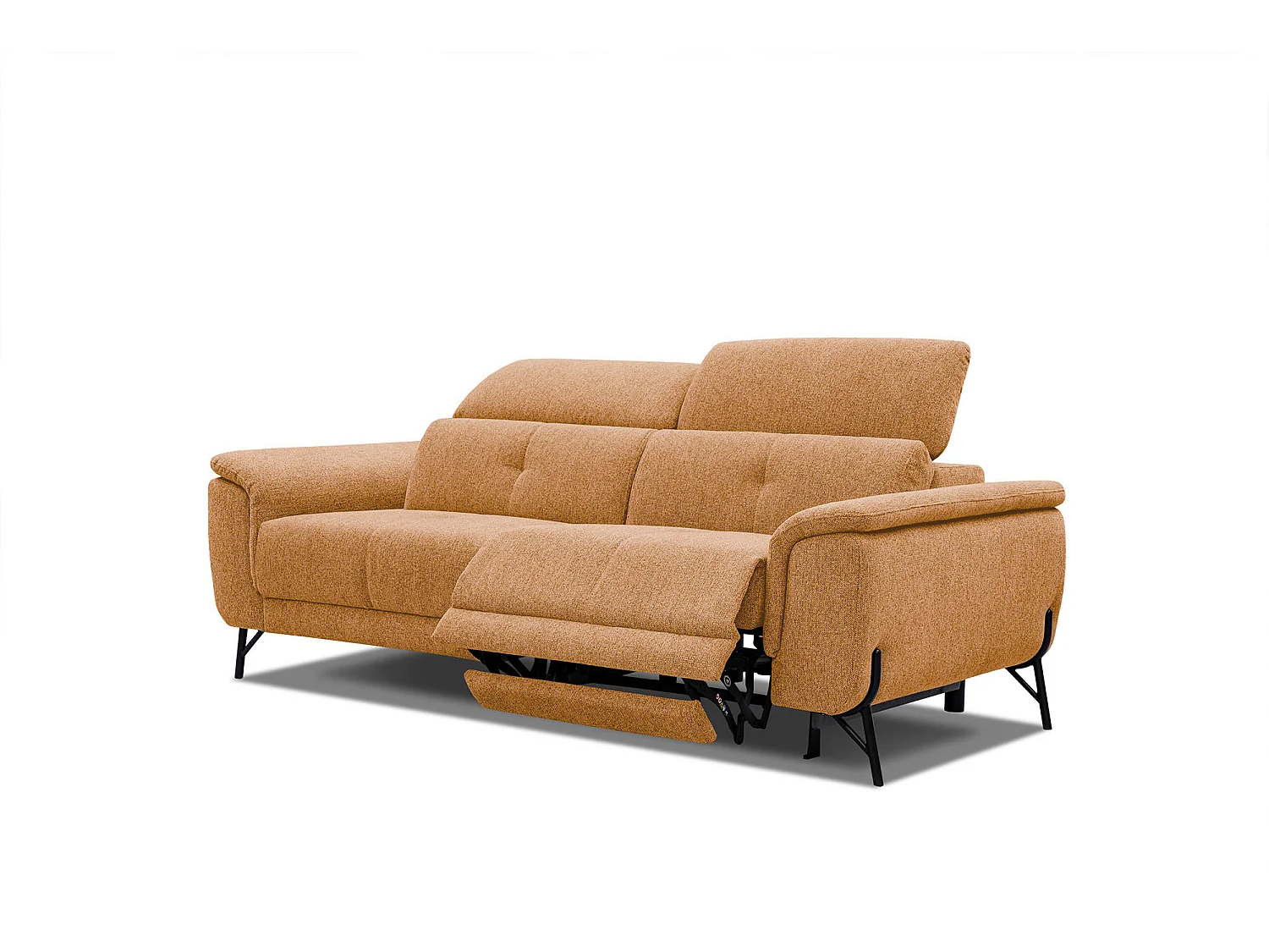 AVENA Sofa 3-Sitzer mit 1 Relaxfunktion und verstellbare Kopfstützen, orange