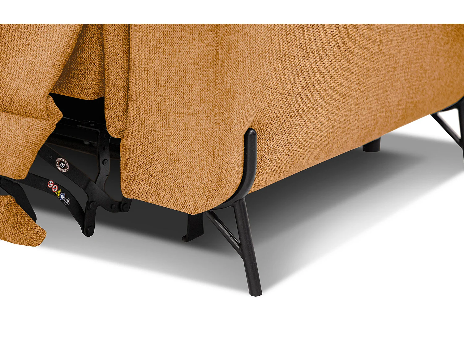 AVENA Sofa 3-Sitzer mit 1 Relaxfunktion und verstellbare Kopfstützen, orange