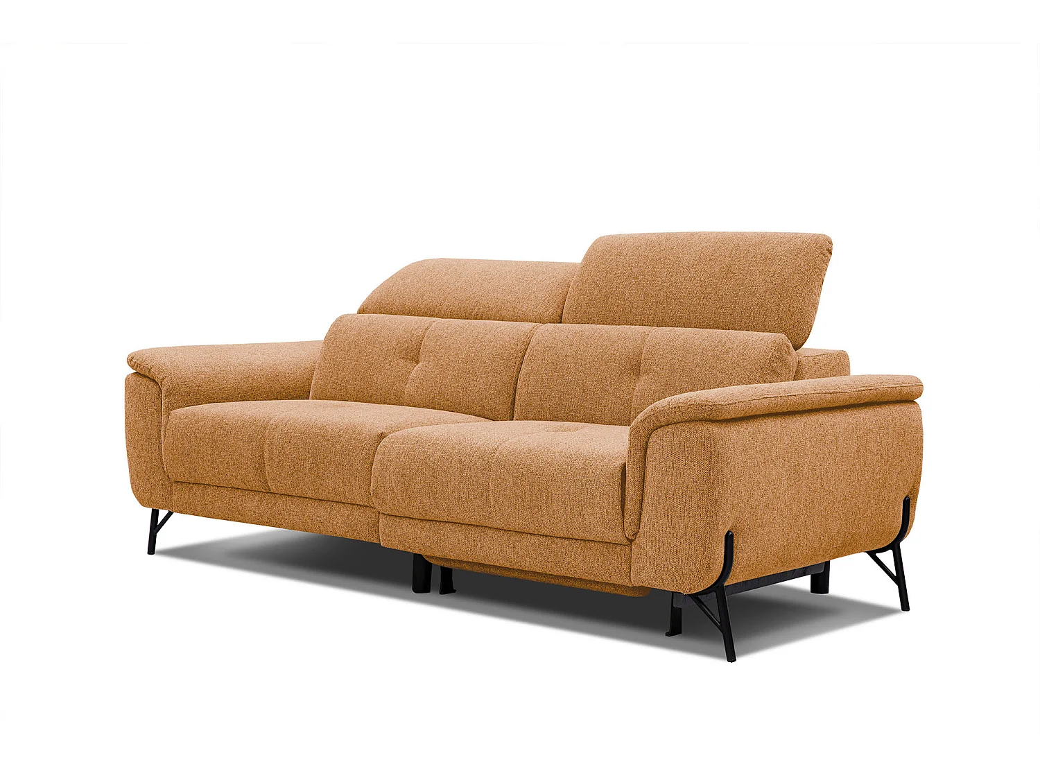 AVENA Sofa 3-Sitzer mit 1 Relaxfunktion und verstellbare Kopfstützen, orange