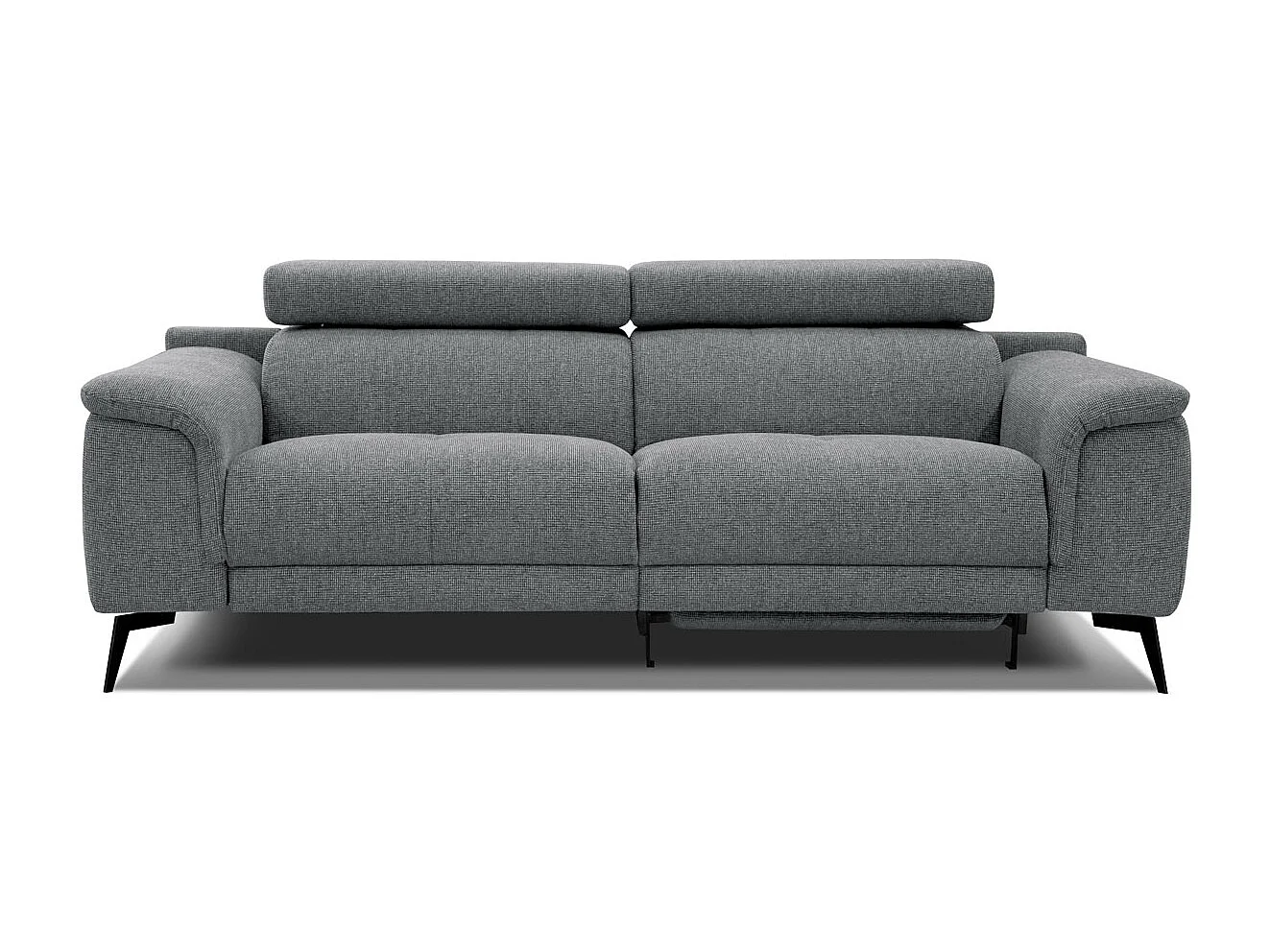 FIERO Sofa 3-Sitzer mit 1 Relaxfunktion und verstellbare Kopfstützen, grau