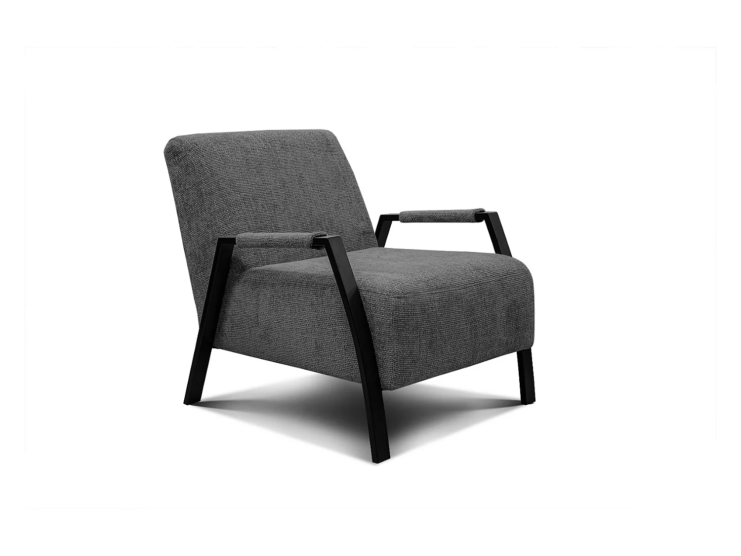 Fauteuil fixe tissu gris foncé - Kobe