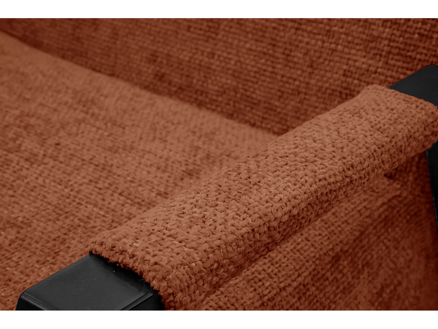 Fauteuil fixe tissu marron noix - Kobe