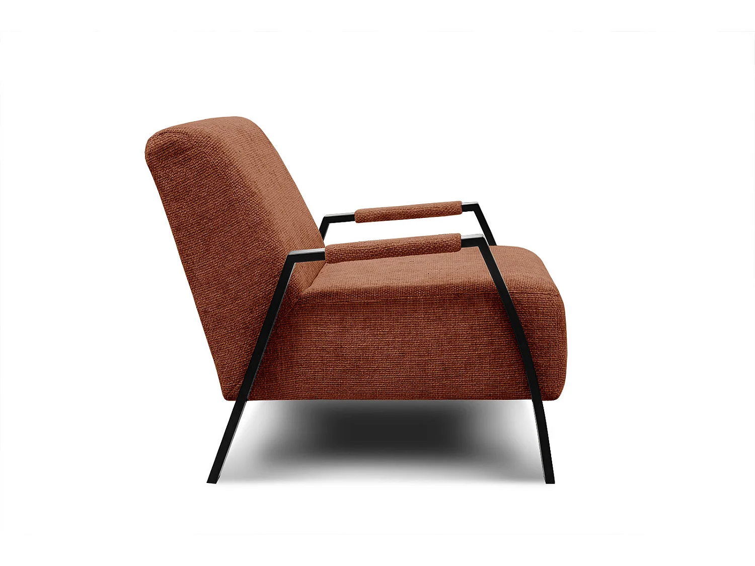 Fauteuil fixe tissu marron noix - Kobe