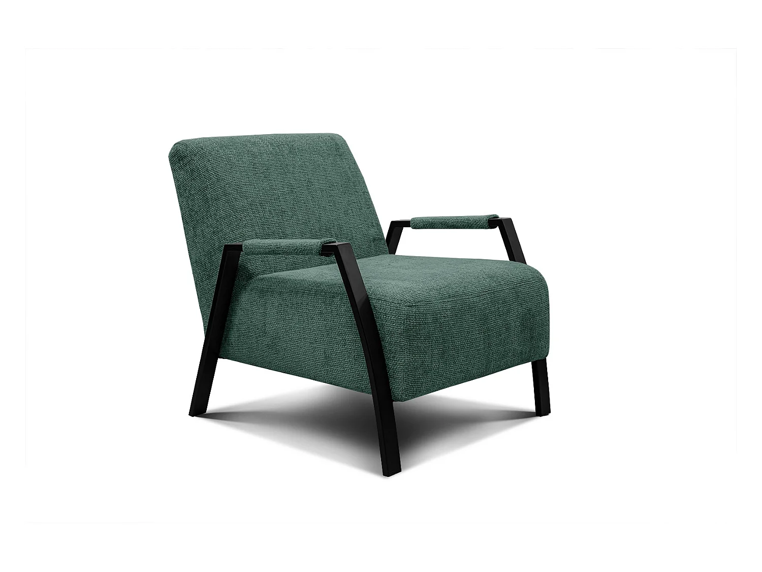 Fauteuil fixe tissu vert foncé - Kobe