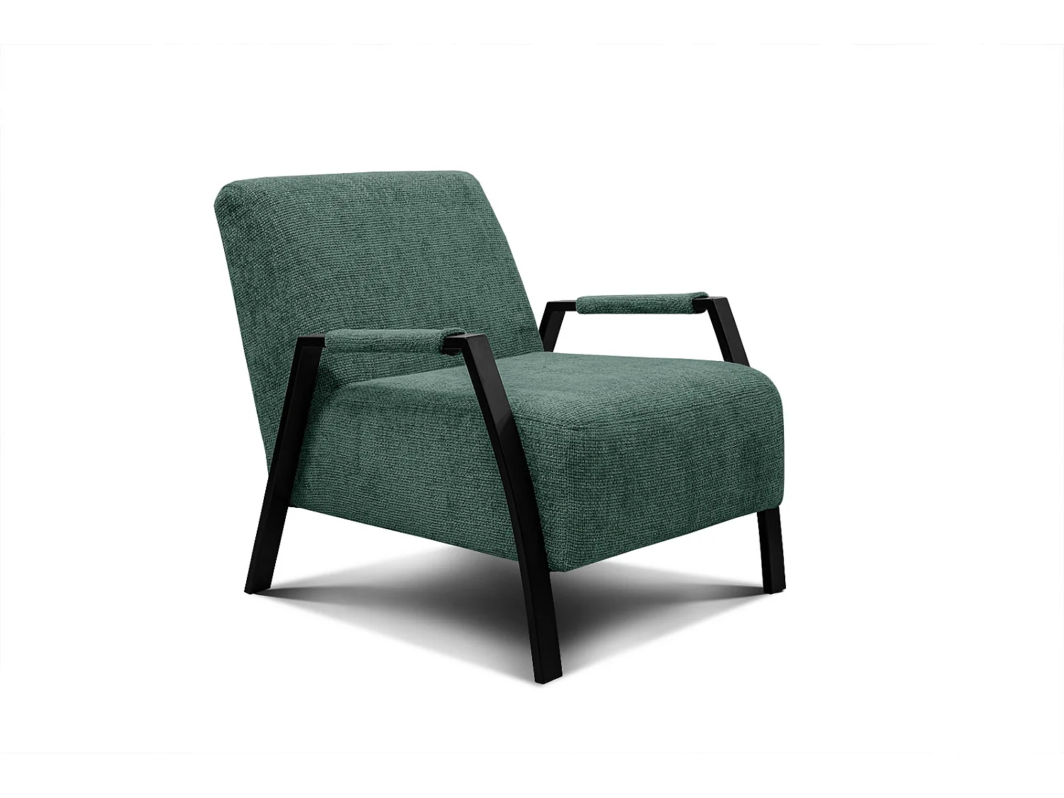 Fauteuil fixe tissu vert foncé - Kobe