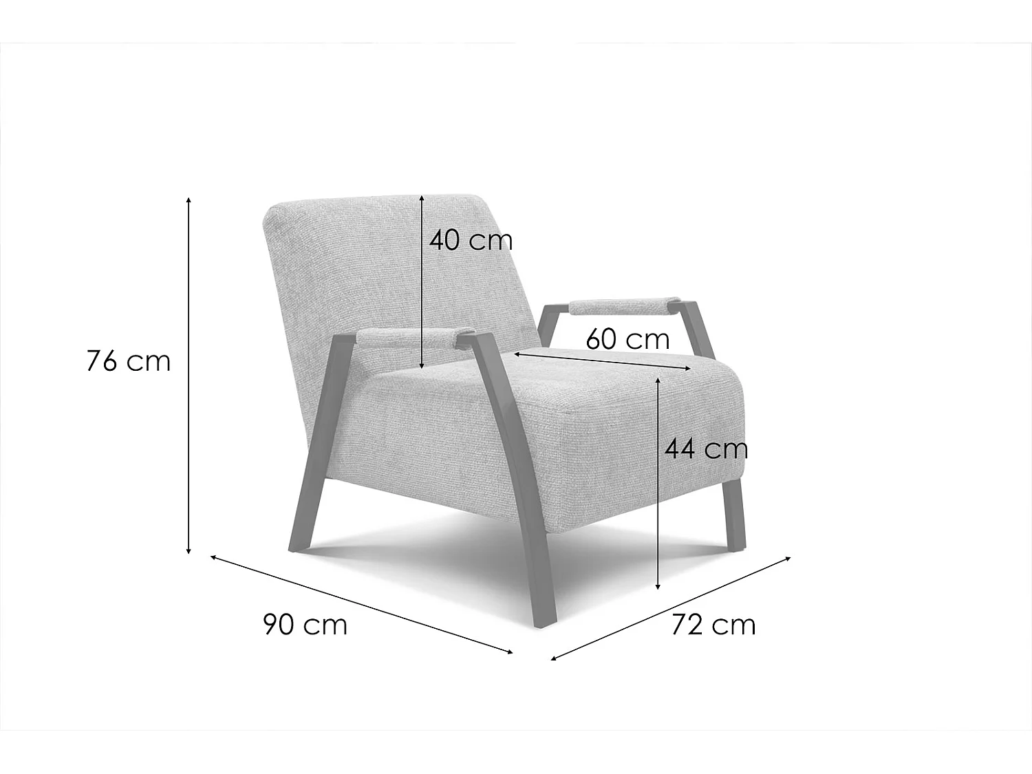 Fauteuil fixe tissu jaune - Kobe