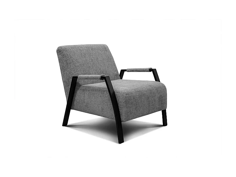 Fauteuil fixe tissu gris - Kobe
