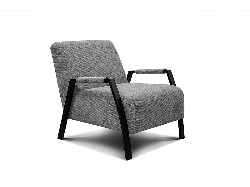 Fauteuil fixe tissu gris - Kobe