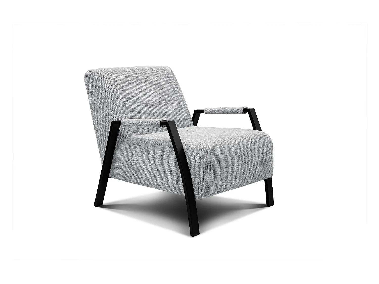 Fauteuil fixe tissu gris clair - Kobe