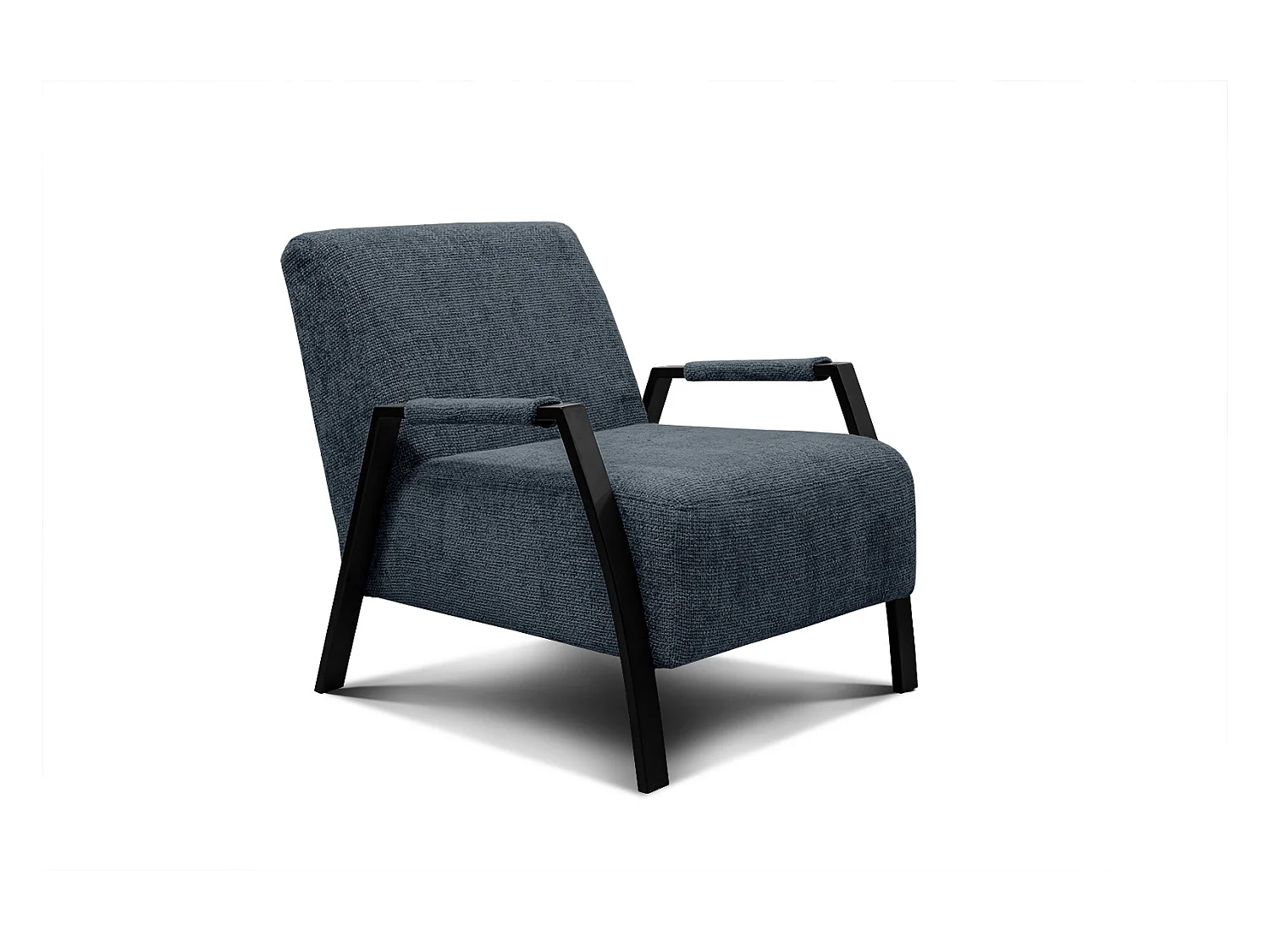 Fauteuil fixe tissu bleu - Kobe