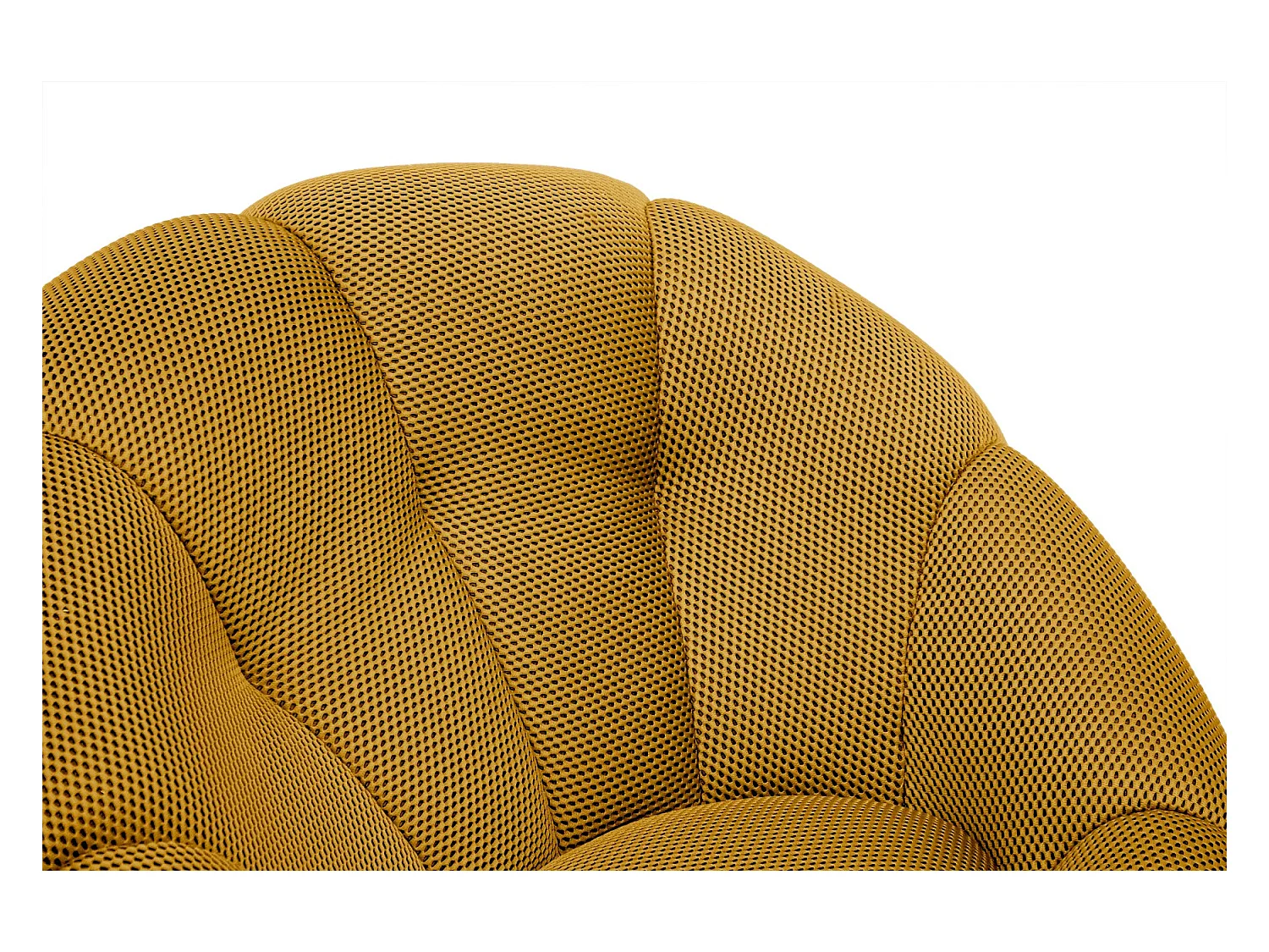 Fauteuil avec pouf tissu jaune - FIGO et FAGO