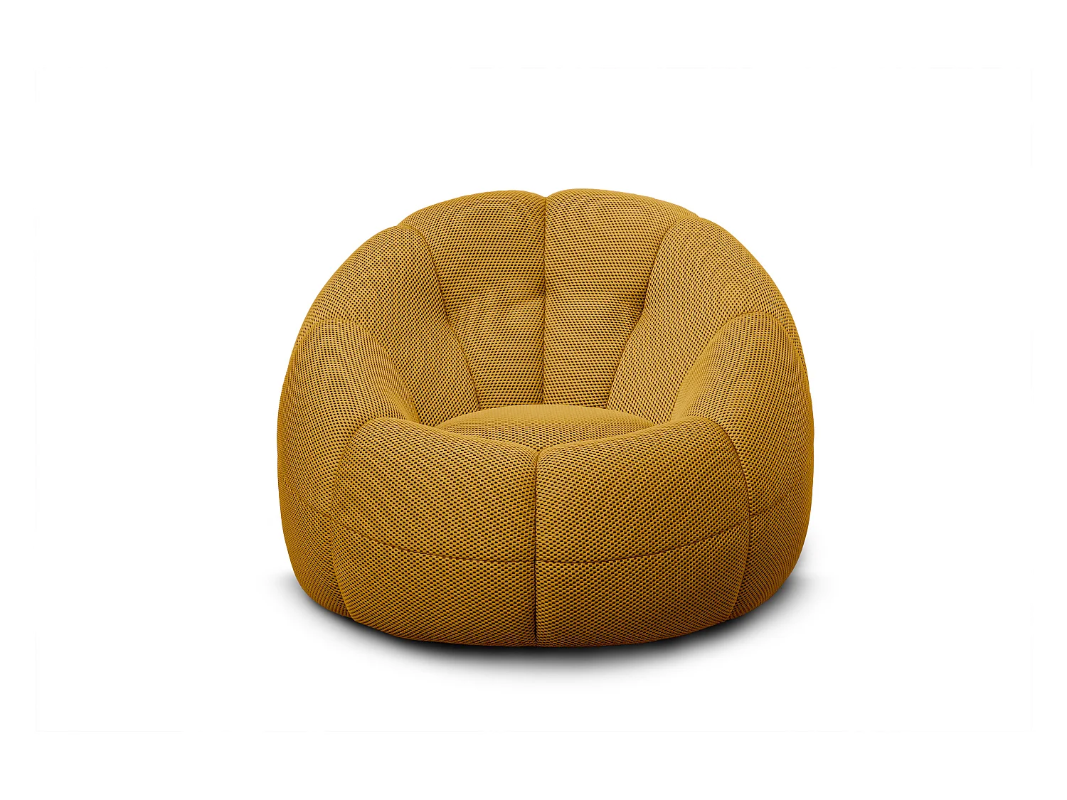 Fauteuil avec pouf tissu jaune - FIGO et FAGO