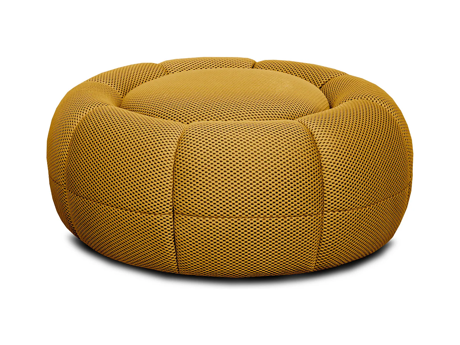 Fauteuil avec pouf tissu jaune - FIGO et FAGO