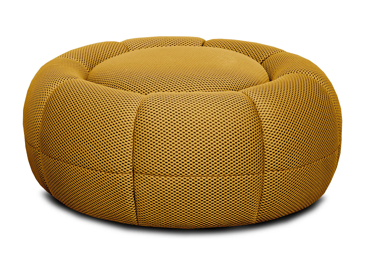 Fauteuil avec pouf tissu jaune - FIGO et FAGO