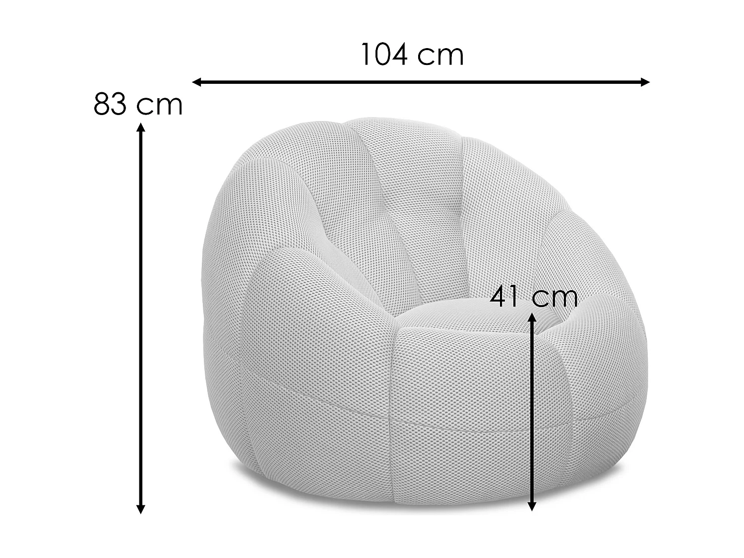 FIGO Sessel und pouf, grau