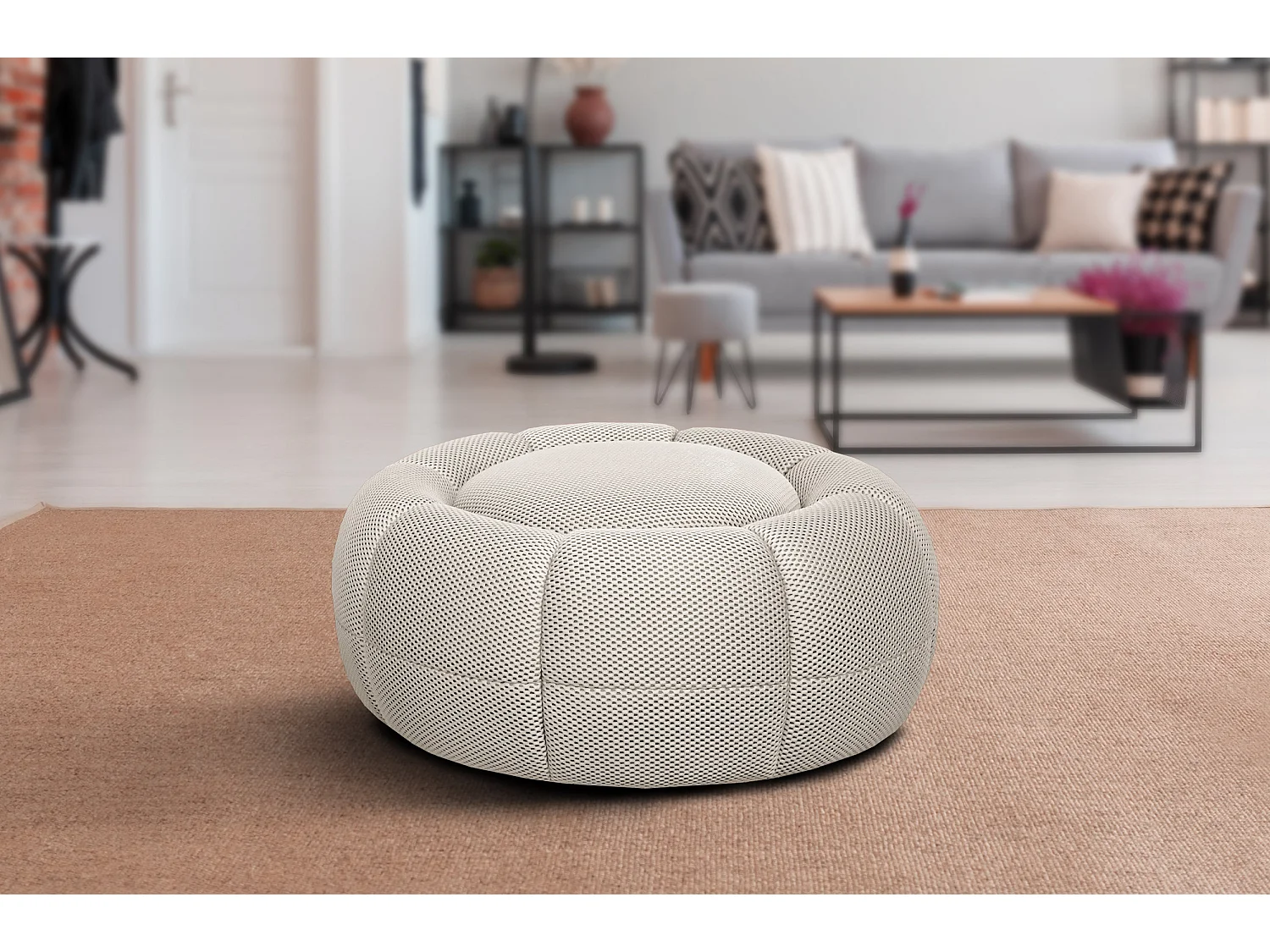 FIGO Sessel und pouf, ecru