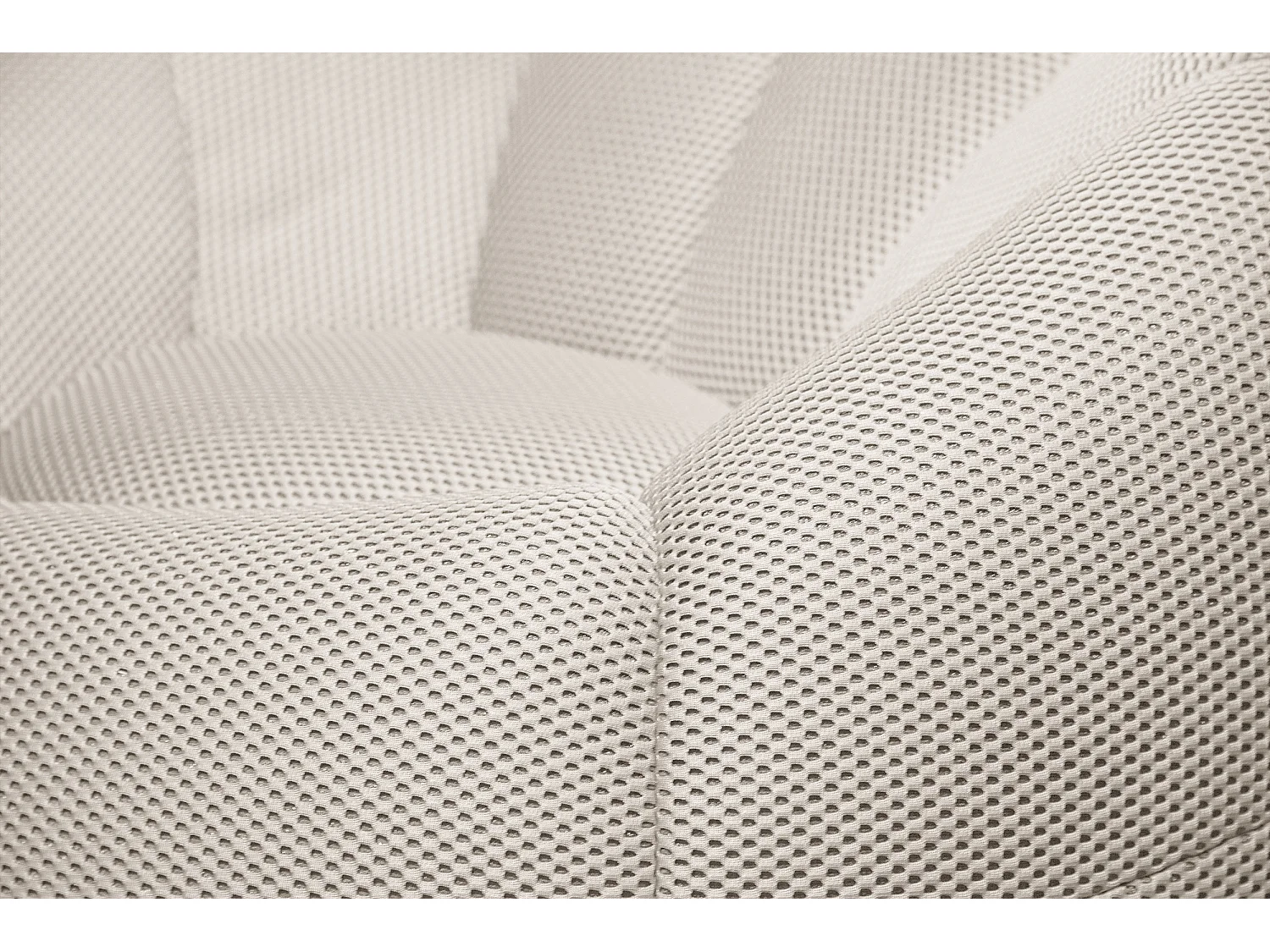 Fauteuil avec pouf tissu écru - FIGO et FAGO