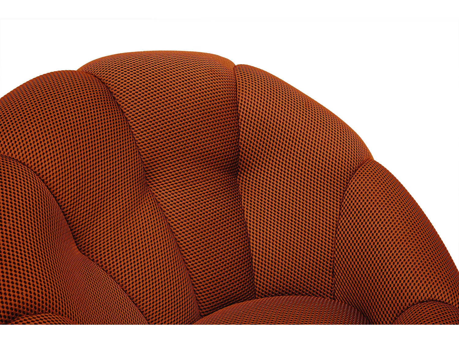 Fauteuil avec pouf tissu rouge brique - FIGO et FAGO