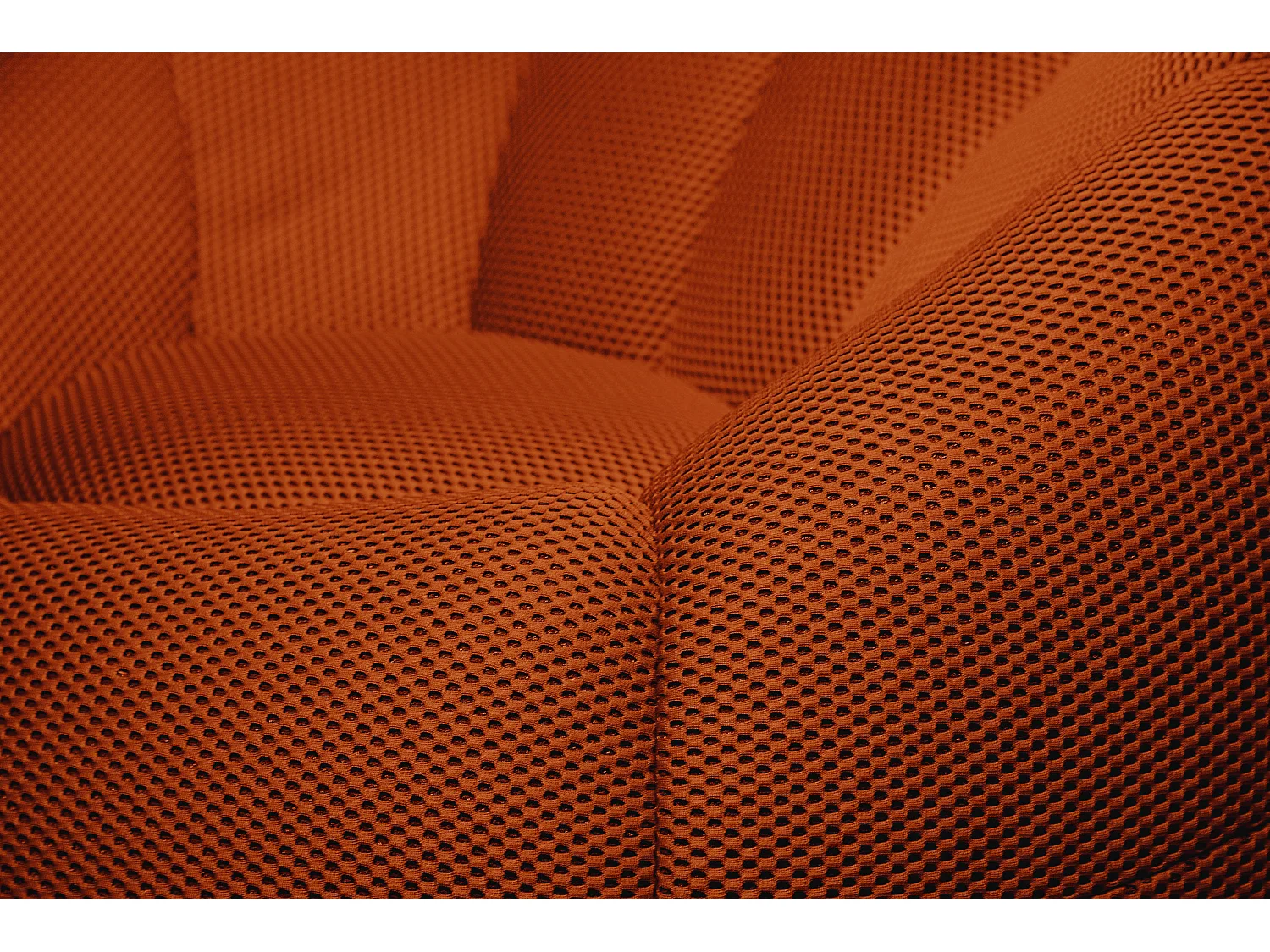 Fauteuil avec pouf tissu rouge brique - FIGO et FAGO