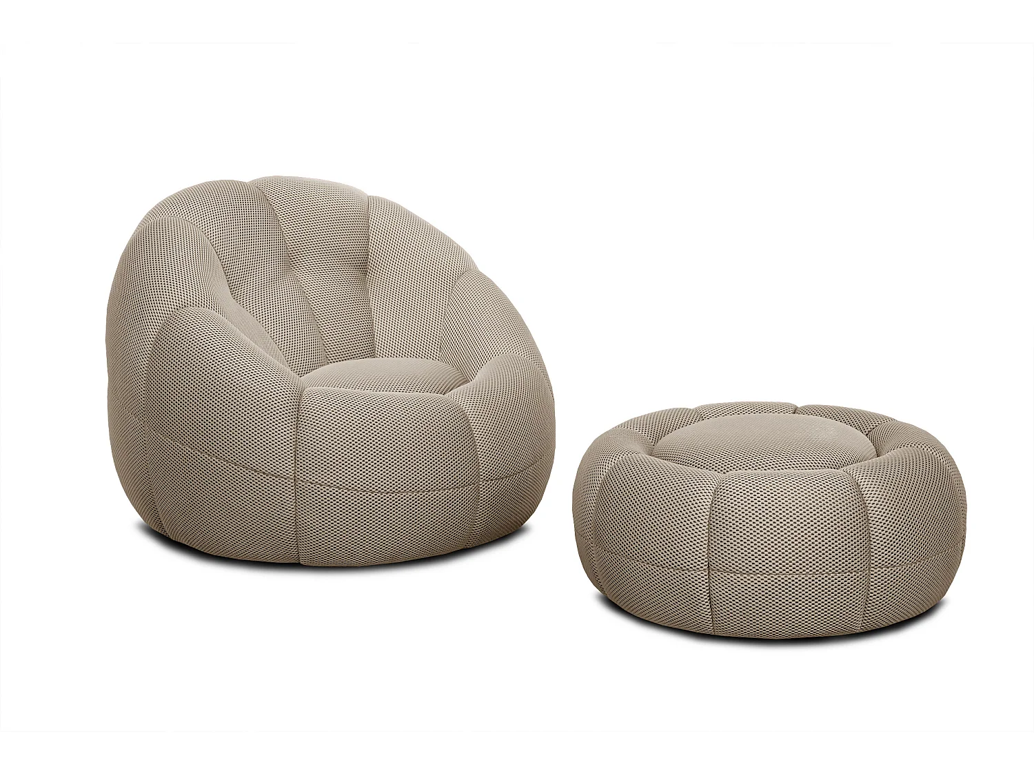 FIGO Sessel und pouf, beige