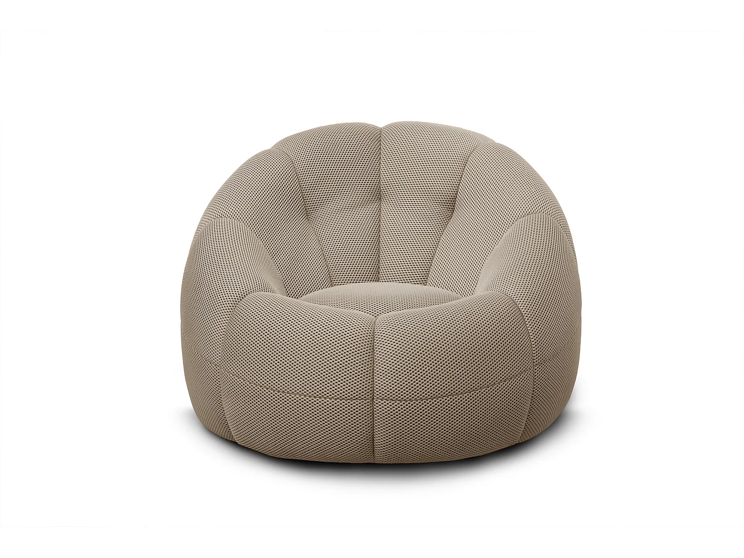 Fauteuil avec pouf tissu beige clair - FIGO et FAGO