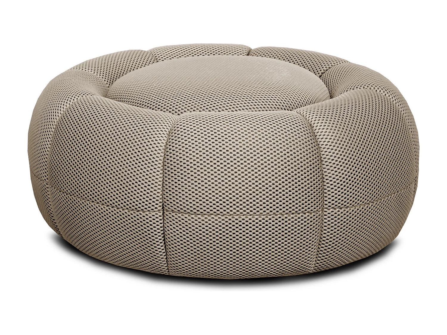 Fauteuil avec pouf tissu beige clair - FIGO et FAGO