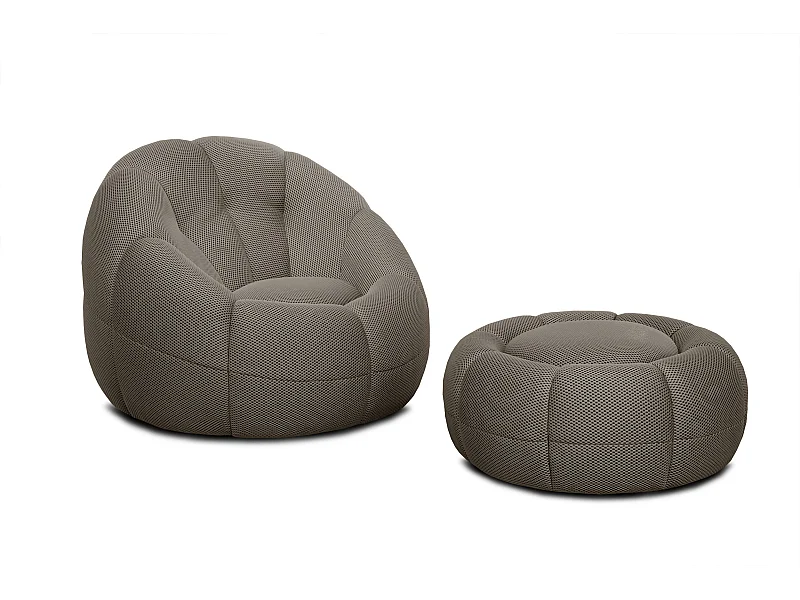 FIGO Sessel und pouf, taupe