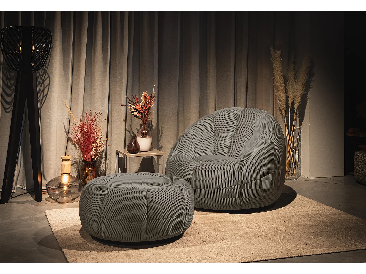 FIGO Sessel und pouf, taupe