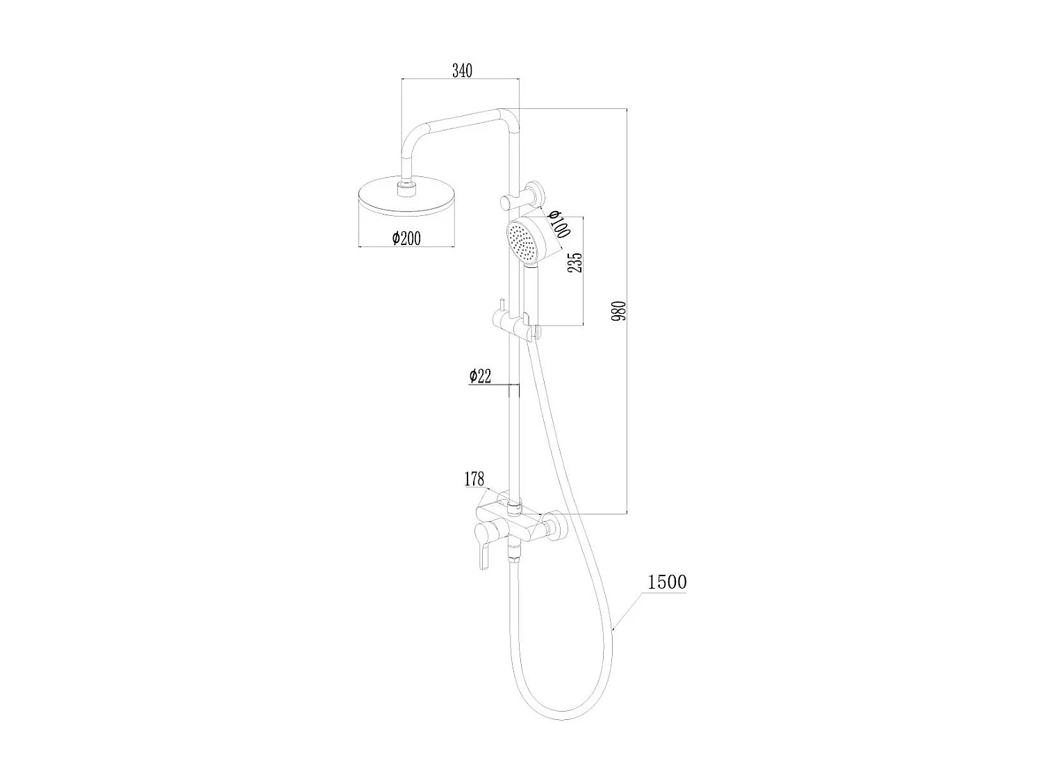 Target colonna doccia meccanica nera Essebagno