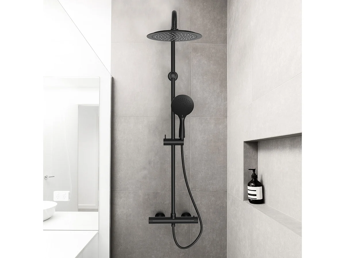 Essegoia coluna de duche termostática preto mate Essebagno