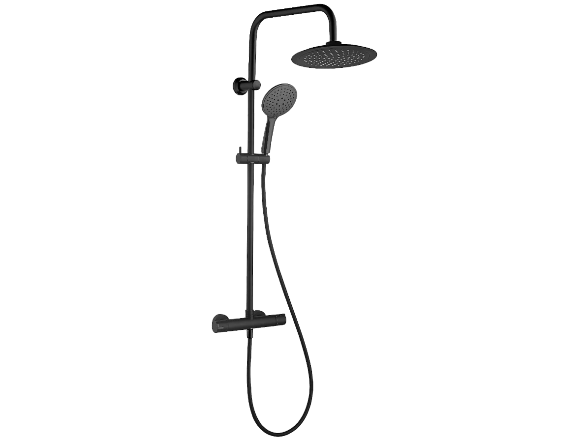 Essegoia columna de ducha termostática negro mate Essebagno