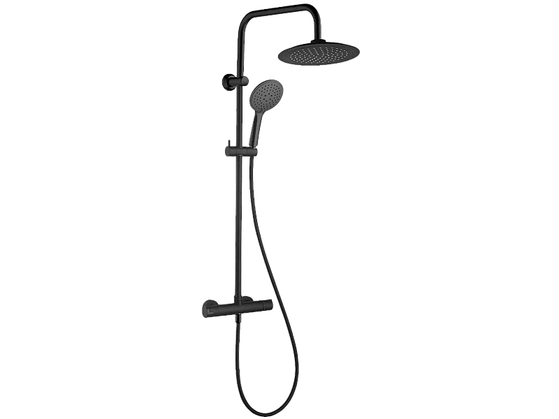 Essegoia colonne de douche thermostatique noire mat - Essebagno
