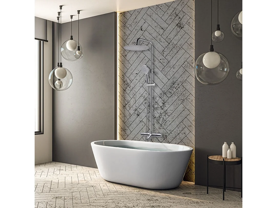 Nejuijo Oneo colonna termostatica per vasca e doccia in cromo Essebagno