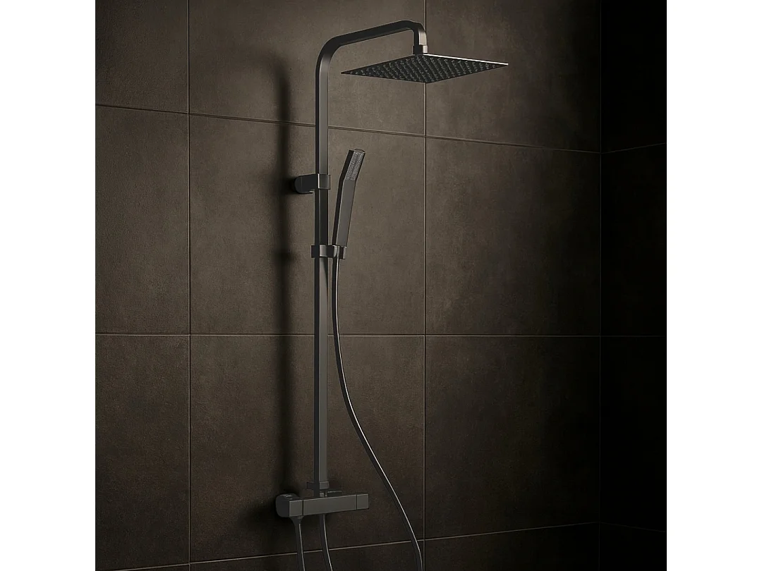 Essekadra colonne de douche sans mitigeur gris gun métal - Essebagno