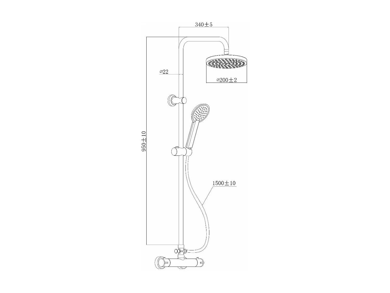 Essemika columna de ducha cromada con mando termostático Essebagno