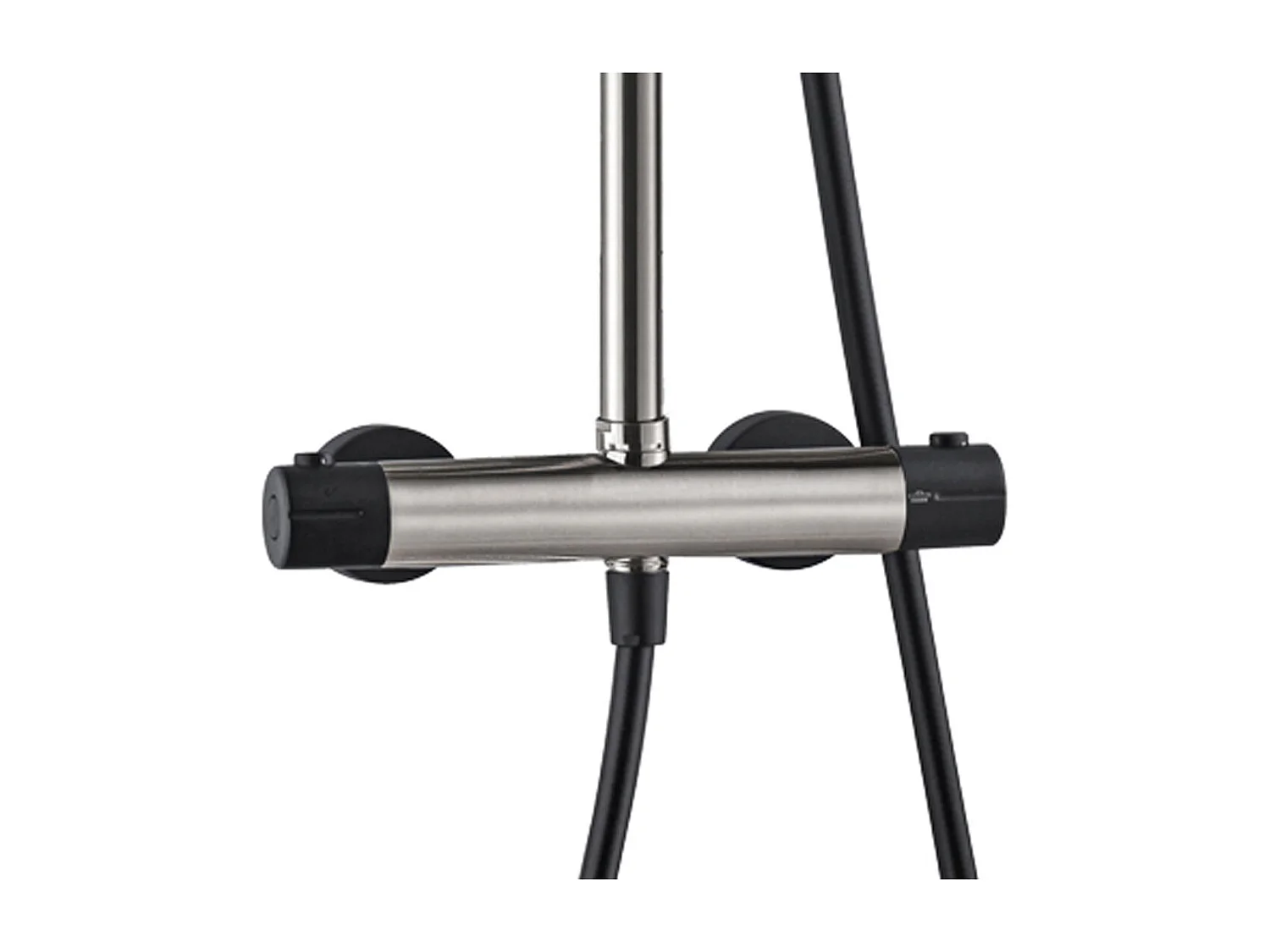 Kissy Coluna de duche termostática aço inoxidável e preto Essebagno